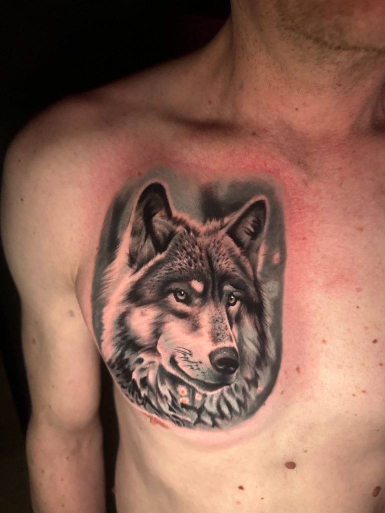 Realistic Wolf Tattoo Design