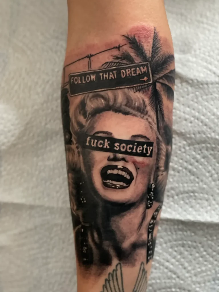 Marylin Monroe Tattoo Porträt